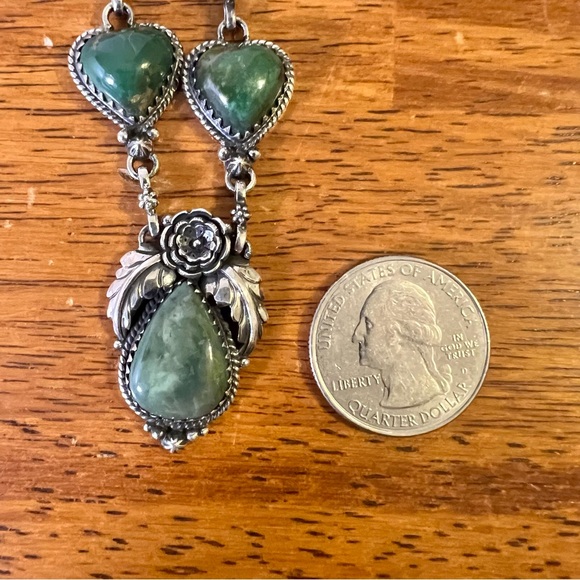 Kingman Turquoise Heart Station Necklace | 925 Sterling Silver - Picture 10 of 15